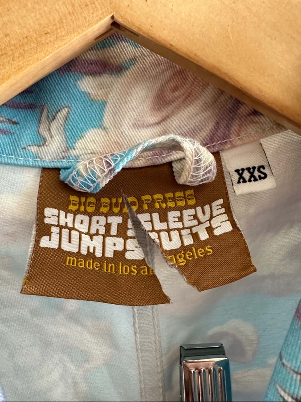 Big Bud Press Sky Blue and Lavender Short-Sleeve Jumpsuit - Picture 2 of 11